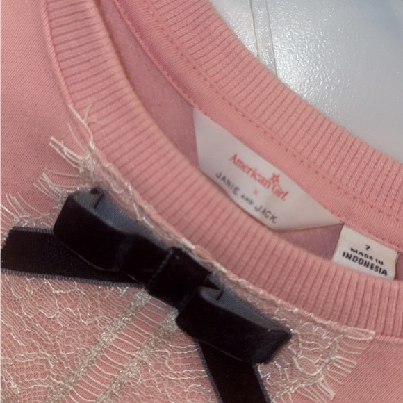 NWOT Janie and Jack x American Girl Holiday Wrapped in a Bow Pink Sweatshirt 7 - Picture 9 of 9